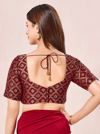 Vamas Bandhani Brocade Elbow Sleeves Blouse