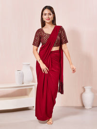 Vamas Bandhani Brocade Elbow Sleeves Blouse