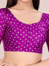 Vamas Red Gajji Silk Brocade Paan Neck Blouse