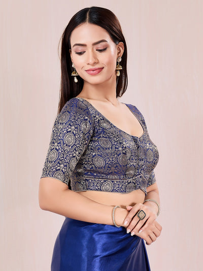 Vamas Kinkhab Brocade Front Open Blouse