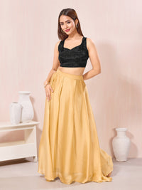 Vamas Pure Crepe Silk Paan Neckline Sleeveless Blouse