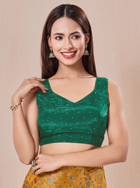 Vamas Pure Crepe Silk Paan Neckline Sleeveless Blouse