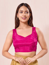 Vamas Pure Crepe Silk Paan Neckline Sleeveless Blouse