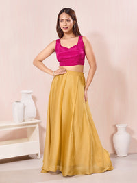 Vamas Pure Crepe Silk Paan Neckline Sleeveless Blouse