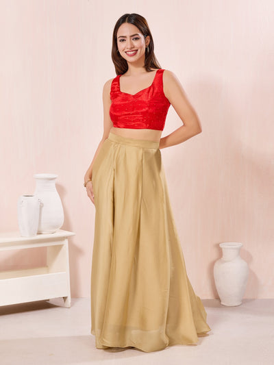 Vamas Pure Crepe Silk Paan Neckline Sleeveless Blouse