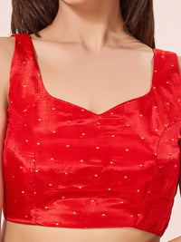 Vamas Pure Crepe Silk Paan Neckline Sleeveless Blouse
