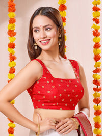 Checks Butti Festive Square Neck Blouse