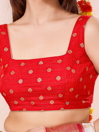 Checks Butti Festive Square Neck Blouse