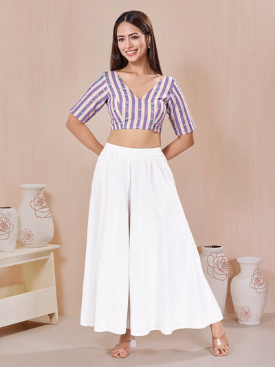 Summer Printed V Neck Blouse