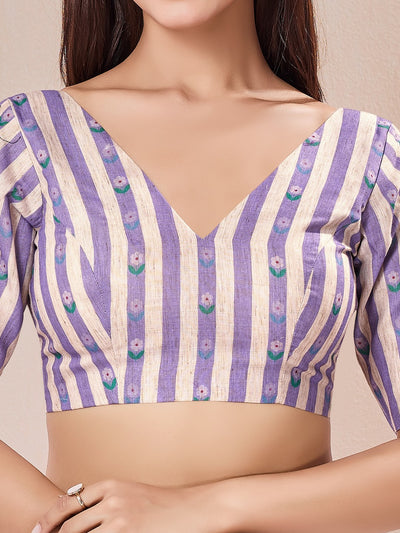 Summer Printed V Neck Blouse