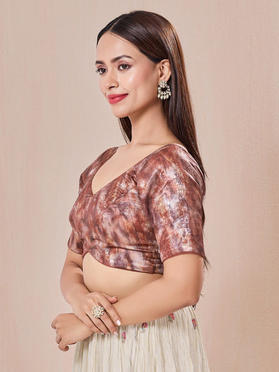 Vamas Velvet Paan Neck Blouse
