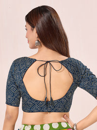 Vamas Gajji Silk Bandhani Printed Elbow Sleeves Blouses