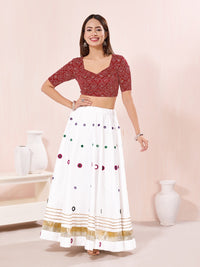 Vamas Gajji Silk Bandhani Printed Elbow Sleeves Blouses