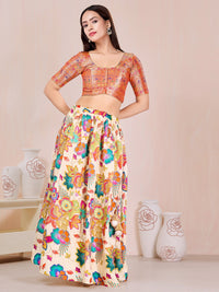 Zari Brocade With Ethnic Weaving Round Neck Blouse
