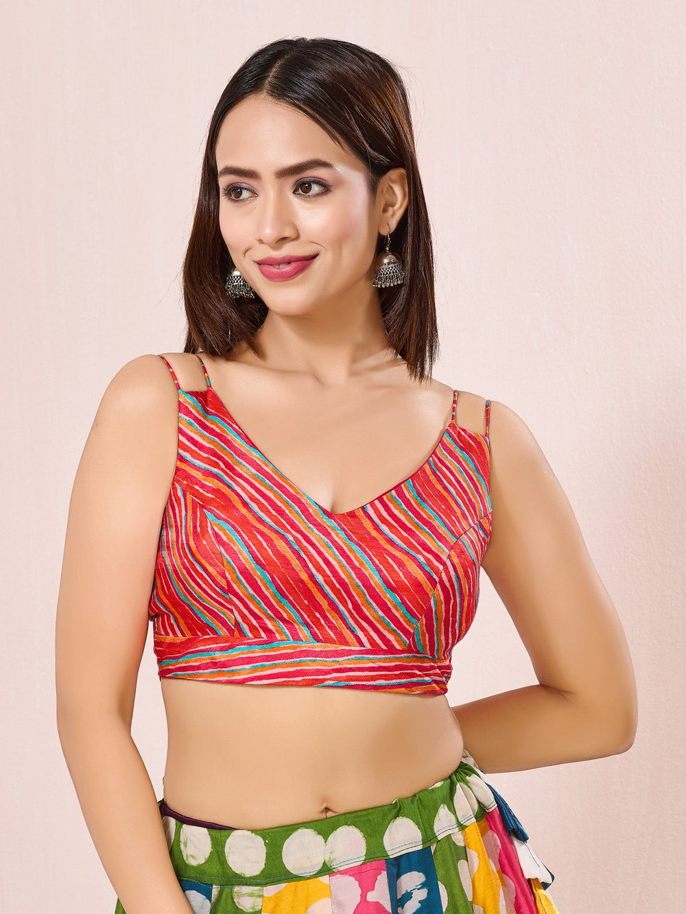 Vamas Laheriya Printed Sleeveless Paan Neck Blouse