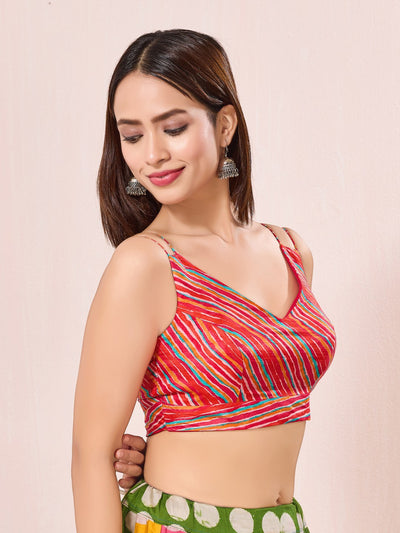Vamas Laheriya Printed Sleeveless Paan Neck Blouse