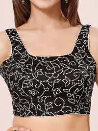 Vamas Navratri Special Cotton Bandhani Printed Round Neck Blouse