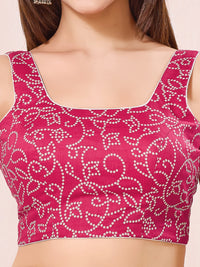 Vamas Navratri Special Cotton Bandhani Printed Round Neck Blouse