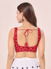 Vamas Navratri Special Cotton Bandhani Printed Round Neck Blouse