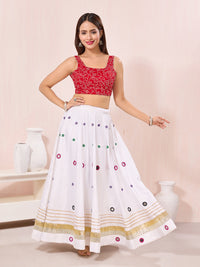 Vamas Navratri Special Cotton Bandhani Printed Round Neck Blouse