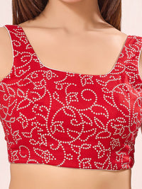 Vamas Navratri Special Cotton Bandhani Printed Round Neck Blouse