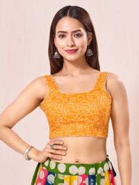 Vamas Navratri Special Cotton Bandhani Printed Round Neck Blouse
