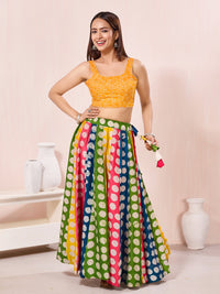 Vamas Navratri Special Cotton Bandhani Printed Round Neck Blouse