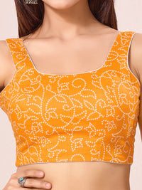 Vamas Navratri Special Cotton Bandhani Printed Round Neck Blouse