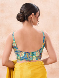 Vamas Reversible Vibrant Printed Yellow With Rama Sleeveless Side Stretch Blouse