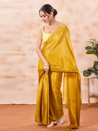 Vamas Reversible Vibrant Printed Yellow With Rama Sleeveless Side Stretch Blouse