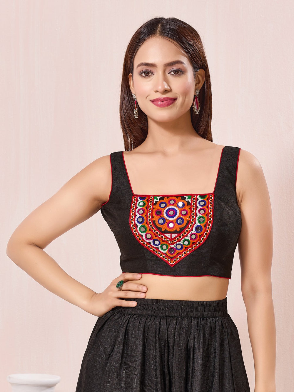 Vamas Navratri Special Square Neck Sleeveless Blouse