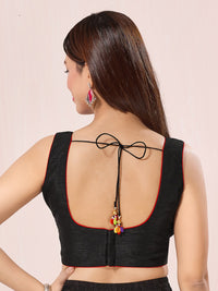 Vamas Navratri Mirror Work Round Neck Sleeveless Blouse