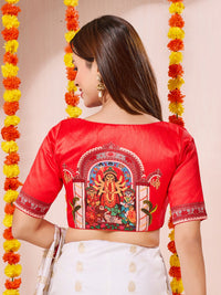 Vamas Durga Pooja Special Sweetheart Neck Elbow Sleeves Blouse
