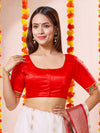 Vamas Durga Pooja Special Round Neck Elbow Sleeves Blouse