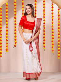 Vamas Durga Pooja Special Round Neck Elbow Sleeves Blouse
