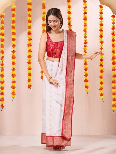 Vamas Durga Pooja Special Sleeveless Round Neck Brocade Blouse