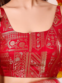 Vamas Durga Pooja Special Sleeveless Round Neck Brocade Blouse
