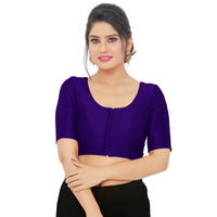 Vamas Mulbury Silk Round Neck Elbow Length Blouse
