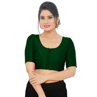 Vamas Mulbury Silk Round Neck Elbow Length Blouse