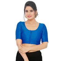 Vamas Mulbury Silk Round Neck Elbow Length Blouse