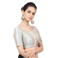 Vamas Mulbury Silk Round Neck Elbow Length Blouse