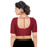 Vamas Mulbury Silk Round Neck Elbow Length Blouse