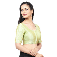 Vamas Mulbury Silk Round Neck Elbow Length Blouse