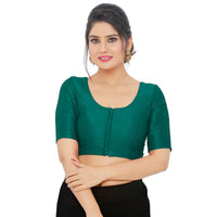 Vamas Mulbury Silk Round Neck Elbow Length Blouse
