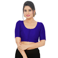 Vamas Mulbury Silk Round Neck Elbow Length Blouse