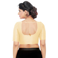 Vamas Mulbury Silk Round Neck Elbow Length Blouse