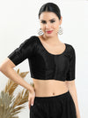 Vamas Mulbury Silk Round Neck Elbow Length Blouse