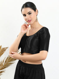 Vamas Mulbury Silk Round Neck Elbow Length Blouse