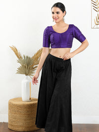 Vamas Mulbury Silk Round Neck Elbow Length Blouse