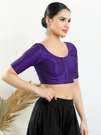 Vamas Mulbury Silk Round Neck Elbow Length Blouse
